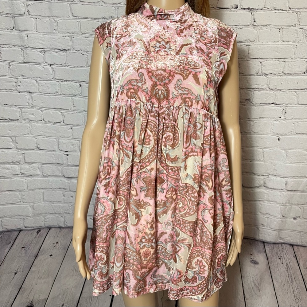 New Free People All the Time Velvet Petal Combo Mini Dress Size XS - Picture 9 of 15